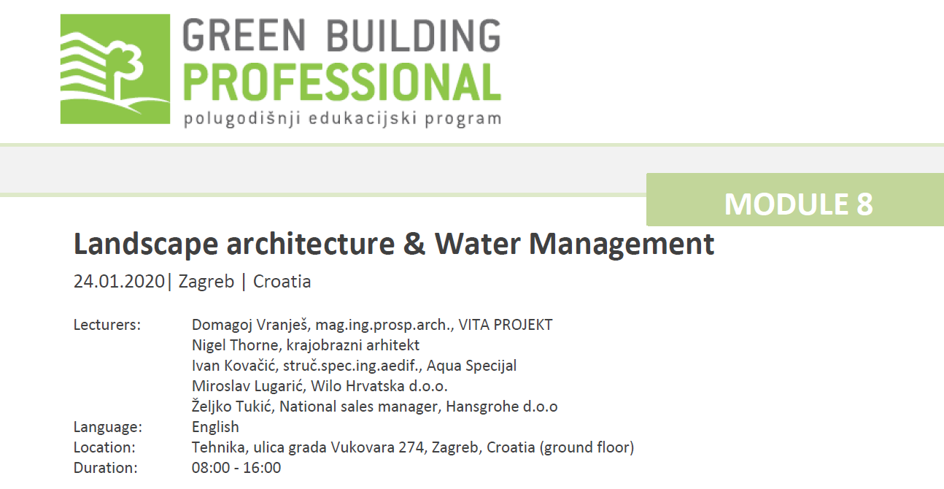 Modul 8: Krajobrazna arhitektura i gospodarenje vodom