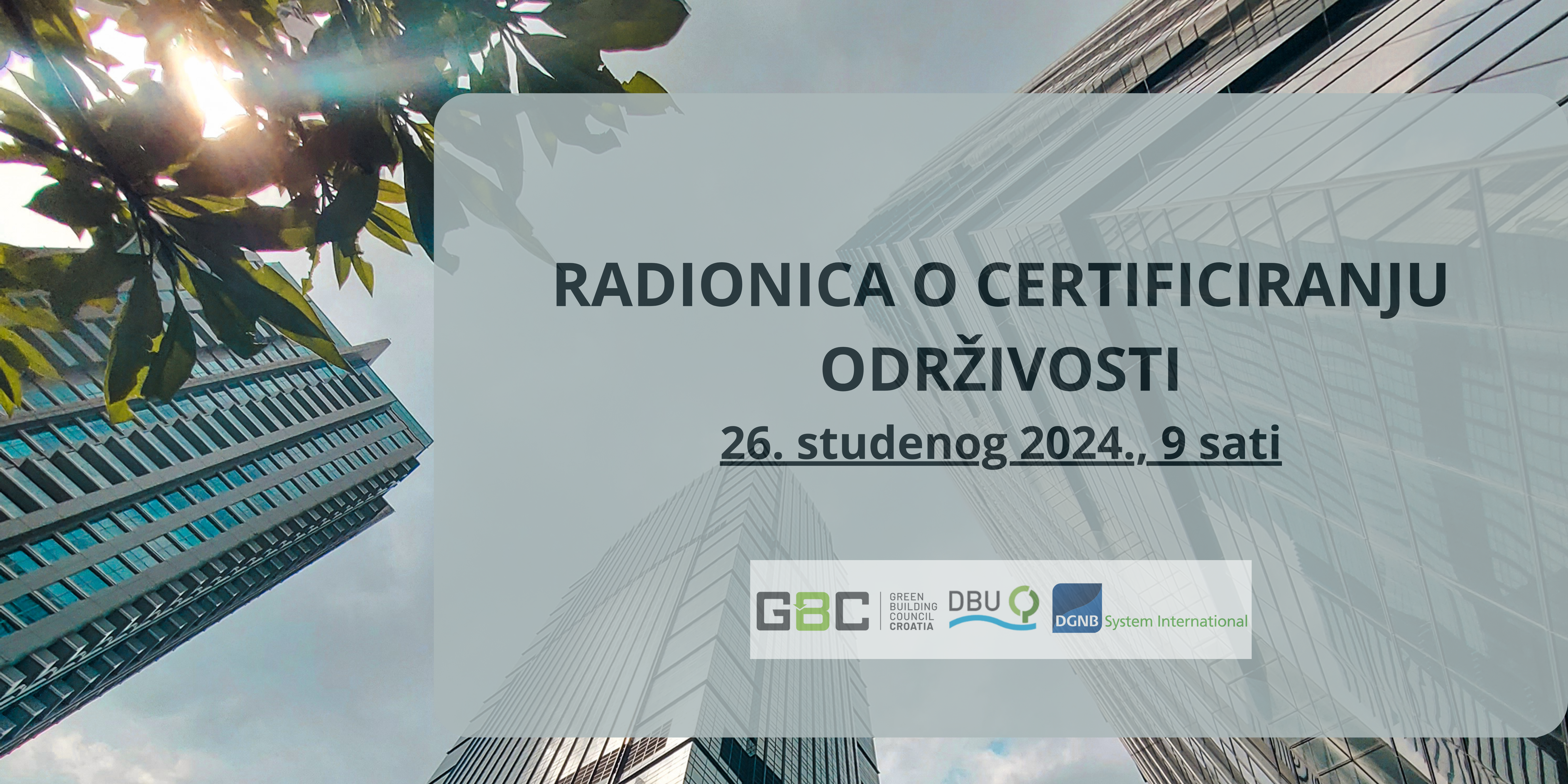 Radionica o certificiranju održivosti, 26. studenog 2024.