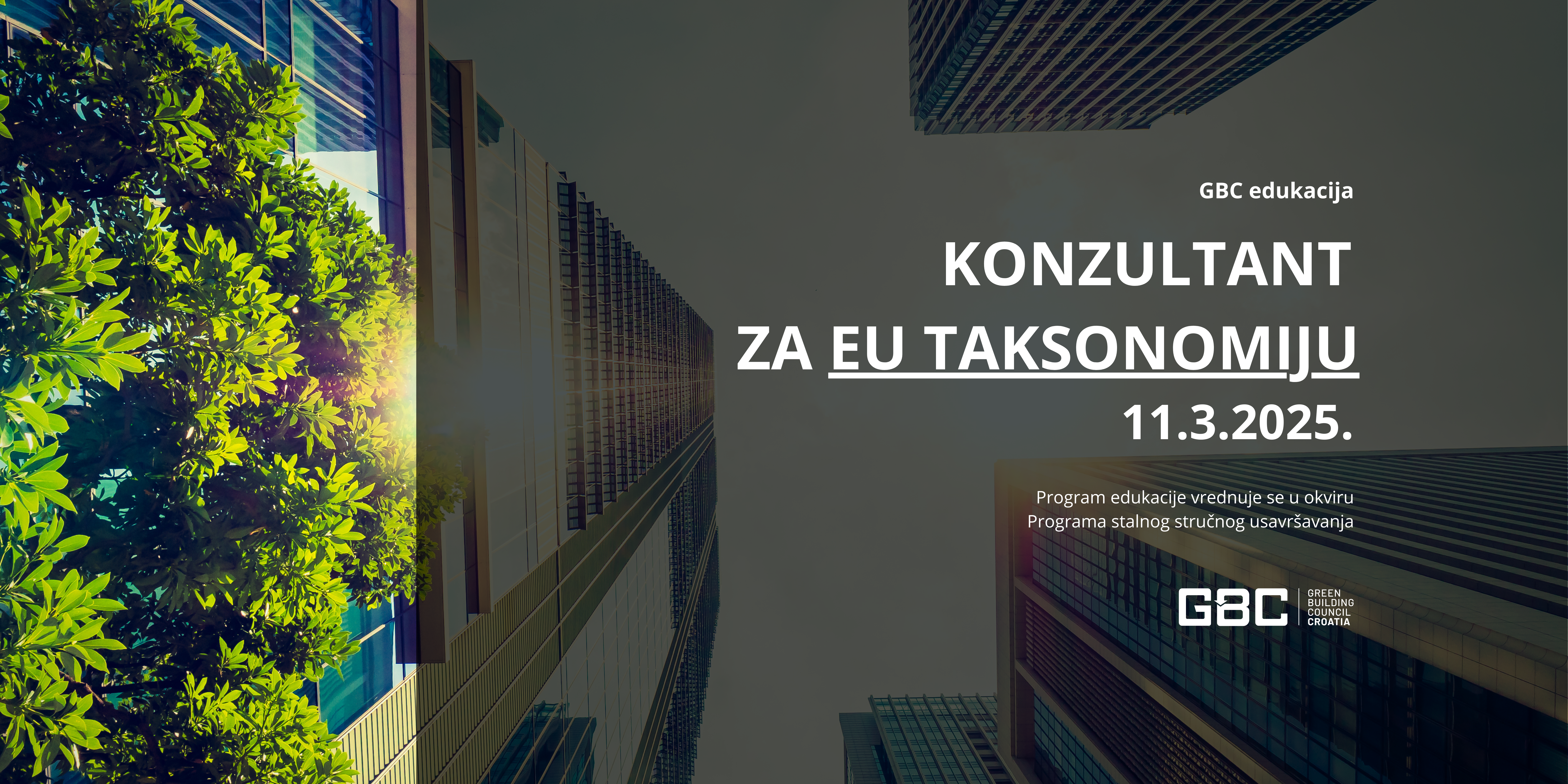 GBC edukacija: Konzultant za EU Taksonomiju, 11. ožujak 2025.