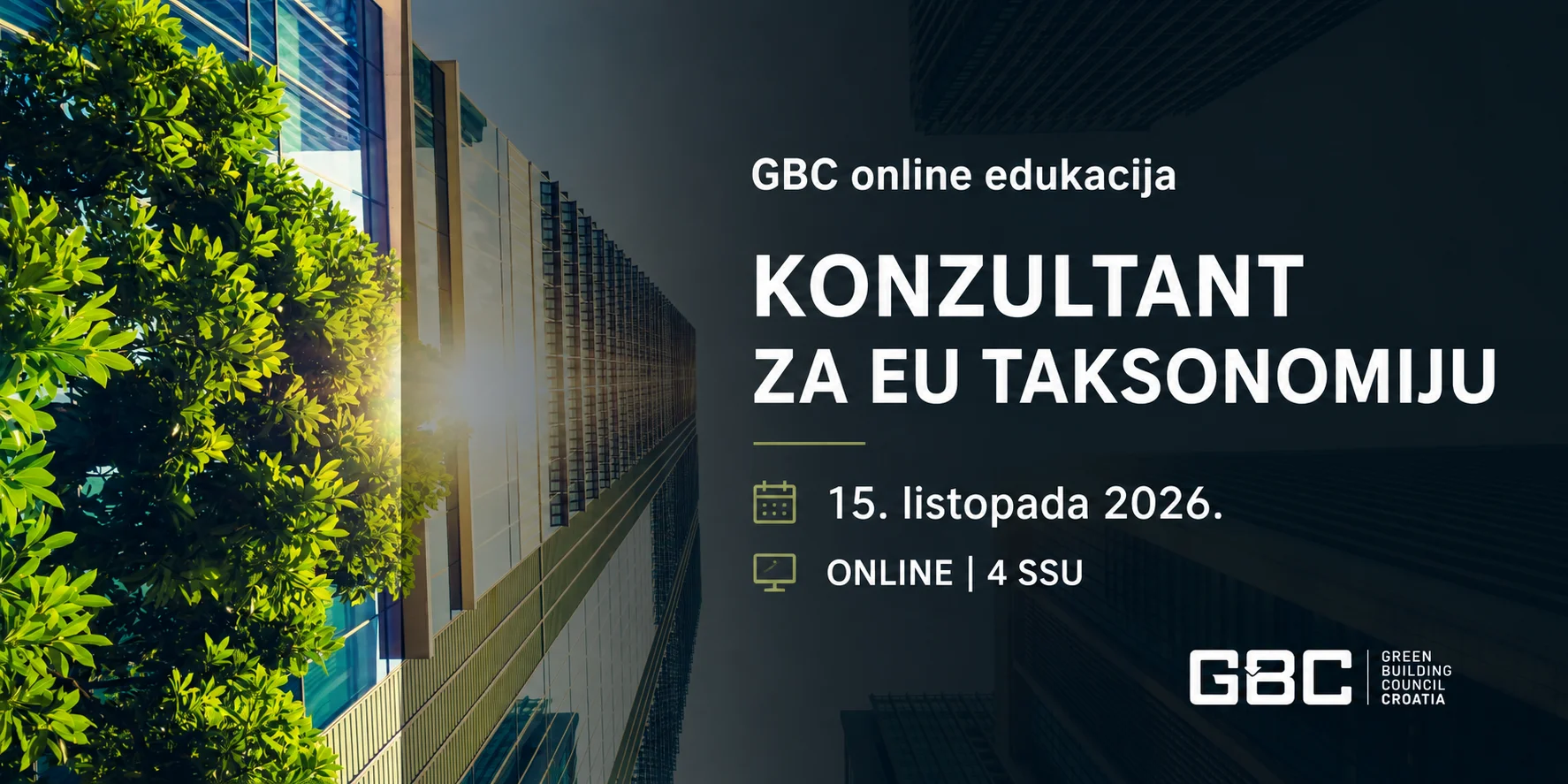 GBC online edukacija: Konzultant za EU Taksonomiju, 15. listopada 2026.